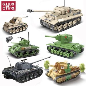 Blocks Wojskowe Tanki Seria Niemiec 131 LT38 M4A1 Panther Tank Soldier Police Building Blocks II wojnę