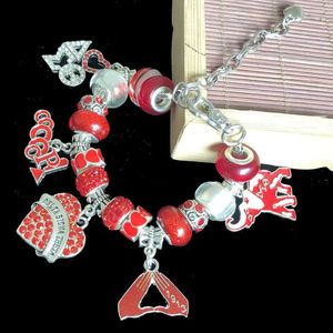 Charm Armbänder handgefertigte griechische Buchstaben Schwesternschaft rot Oooop Aeo Elefant Herz Handsign 1913 Armband Schmuck Schmuck