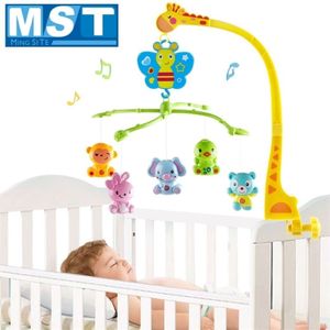Baby Toys 0-12 Months Musical Crib Mobile Bed Bell Carousel Rattles Rotary Bracket Giraffe Holder Wind-up Music Box For Infant 201240m
