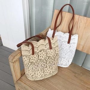 Bolsa primavera e verão coreano mori renda linda uma bolsa de ombro de ombro de grande capacidade compra de balde