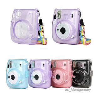 Acessórios para bolsas de câmera para instax mini 11 bolsa de capa de proteção transparente de cristal para fuji fujifilm saco de câmera instantânea para instax mini 11