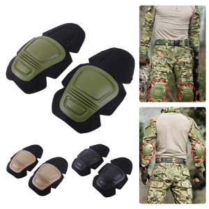 Pads 1Pair Tactical Frog Anzug Knieteköpfe Ellbogenstütze Militärknieschütze Paintball Airsoft Kneepad Interpolated Knie Protector