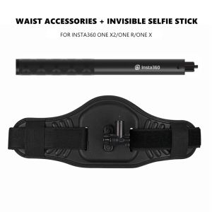 Kameror bärbar midjefäste+360 Bullet Time Invisible Selfie Stick för Insta360 One R Rs X2 X Back Bar Insta 360 Panoramic Accessory