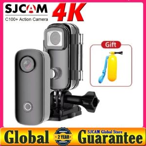 Kameror SJCAM 4K Action Camera C100 Plus Mini Thumb Camera 4K30FPS H.265 12MP 2.4G WiFi 30M Waterproof C100+ Action Sports DV Camera