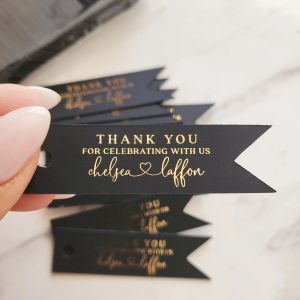 Tees 50pcs Custom Wedding Thank You Gift Tags for Guests Personalized Wedding Favor Label for Baby Shower Bridal Party