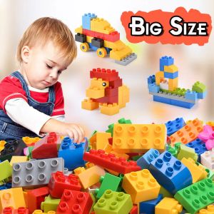 Blöcke große Größe Bausteine Kinder bunte Backsteinmaterial -Basisplatten mit Block Kids Educational Toys kompatibel