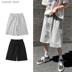 Men's Shorts Straight casual shorts for mens summer new Korean ultra solid Simp drawstring bag Ma sports pants H240424