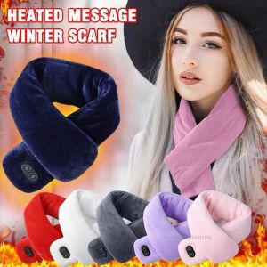 Massager USB Electric Scarf 3 Temperaturlägen 4 Nivåer Massage Justering Nackskydd Värmeterapi Män Kvinnor Uppvärmd nack Wrap Pad