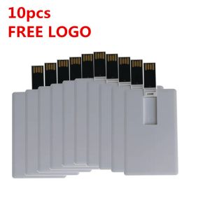 Laufwerke 10pcs/Lot Print Logo 512MB 1 GB Kreditkarte USB -Flash -Laufwerk Customized Pen Drive 4 GB 8 GB Personalisierte Fotodesign Pendrive