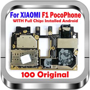 Antenn full arbetar för Xiaomi Pocophone Poco F1 Motherboard 6G+64G 6G+128G 8G+256G 100% OLOCKED Original Logic Board Mainboard