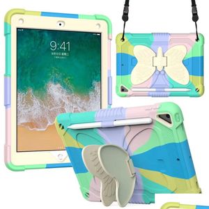 Tablet PC custodie borse colorf farfalla protezione protettiva tre prove inclusiva sile per iPad mini 6 pro 11 pro9.7 AIR2 3 4 tab dhma6