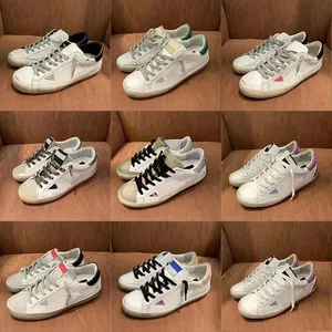 designer shoes women luxury sneakers men casual real leather release women shoes sequin classic white do old dirty lace up woman man unisex 10A top quality845220