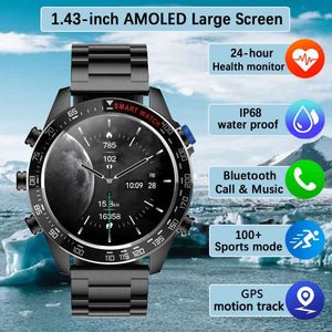 Zegarek 2024 Nowy męski inteligentny zegarek AMOLED ECORE MAWKU Wyświetlanie 400 mAh Ultra Pojemność Bateria Bluetooth Call Smartwatch Men Women 240423