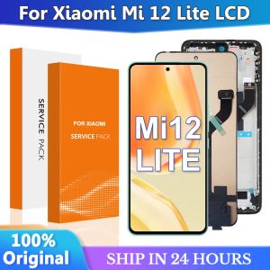 画面6.55 '' Xiaomi 12 Lite LCD 2203129GスクリーンタッチパネルデジタイザーアセンブリXiaomi 12Lite LCDディスプレイ付きフレーム