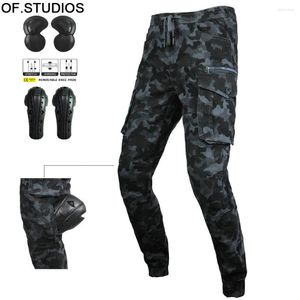 Men's Pants OF.STUDIOS Motorbike Casual Black Camouflage Workwear Jeans Biker Riding For Men