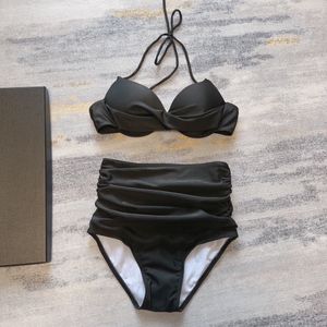 Bikini Beach Bikini Bikini Black Top a due pezzi Set da bagno da bagno Luxury Swimsuit Designer High Waist Beach abbiglia