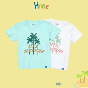 Tees HNNE 2022 Summer Coconut Tree Print Child Tshirt 100% Cotton Soft Kids Tops unisex pojkar flickor bekväma tshirt hj150881