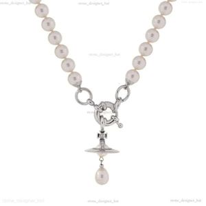 Satellit Viviennes Viviane Westwood Halsband Högkvalitativ Aleksa Baroque Pearl One Layer Three Dimensional Necklace High Edition 9676