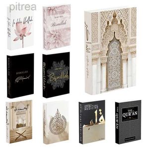 Oggetti decorativi Figurine ISLAMIC KAABA Moschea falsi libri per decorazione Black Bianco Bianco Decorativo Punta di stocca