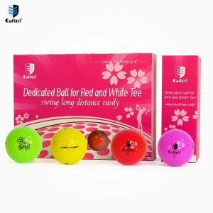 Balls Caiton Golf 2Layer Ultra Long Distulk Ball, Design Aerodinâmico Core Soft Core Soft, Aumente a distância de voo (12pcs)