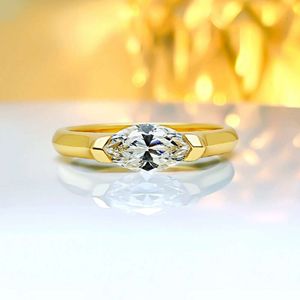 Neue Designerringe Goldener Ring Silber Neu einfacher Farbe Pferd Augen Zirlinstein Design Reis Getreide Diamant Personalisiert täglich Paar Ring