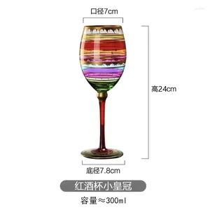 Kieliszki do wina w kolorze szklanego szklanego czerwonego kubka MultiColor Personalizowana dekoracja Kreatywna gospodarstwo domowe w stylu europejskim barze Stemware