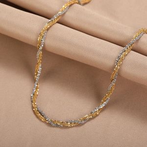 Necklaces Two Color Double Chain Cross Twine Necklace Stainless Steel Sexy Chokers Necklaces For Women Men Party Jewelry Gift