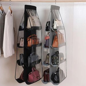 Storage Bags 6/8 Pocket Wardrobe Hanging Bag Cabinet Organizer For Pants Socks Underwear Door Wall Bra Closet