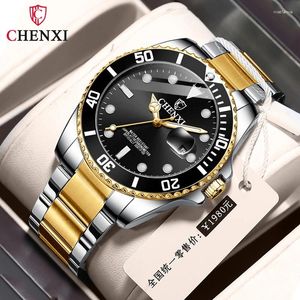 Wristwatches CHENXI 085 Men's Watches Original Quartz Watch For Man 3bar Waterproof Luminous Stainless Steel Wristwatch Male Reloj Hombre