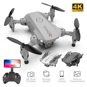 DRONES TEEGGI L23 MINI DRONE 4K Profesional 2.4G WiFi with hdデュアルカメラ折りたたみ可能なクアッドコプターFPV RCヘリコプターおもちゃギフト