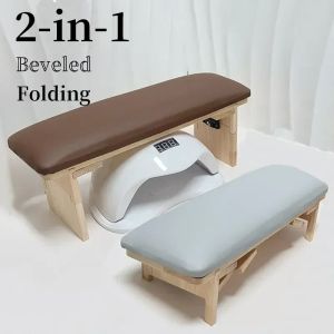 Equipamento 2in1 Manicure chanfrada Manicure Hand Rest Cushion para Rest Stand para Manicure Salon Wood Nail Art Tool Hand Rest Pillow Solter