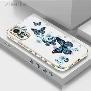 Casos de telefone celular Aurora Butterfly Luxury Plating Phone Case para Redmi Note 11 Pro Plus 12Pro Plus 11 11S 10 Pro 12 9S 8 Cover Pro D240424