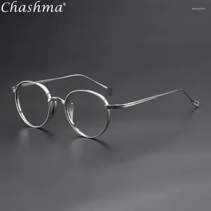 Sunglasses Frames Pure Titanium Glasses Frame Men Retro Round Oval Eyeglasses Woman Eyewear Handmade Japan Myopia Optical Prescription Lens