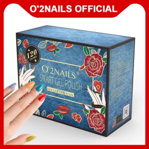 Gel o2nails 120 Farben Smart Nagel Gel Polnische Set 5pcs Mix 120 Farben mit glänzendem mattem Oberteil und Grundgel Geschenkset