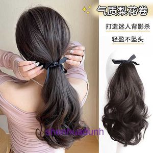 Low price women wigs hair online store Pear blossom curled short ponytail wig for female fluffy bandage low natural imitation long high braid