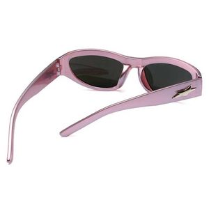 Sunglasses Retro Y2K style womens cat eye sunglasses fashionable colored mirrored glasses mens punk sports sunglasses brand designer J240423