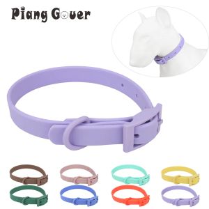 Kragen XS/S/M/L/XL Hundekragen einstellbare PVC wasserdichte Haustierkatze für kleine mittelgroße Hunde Imitation Silikon