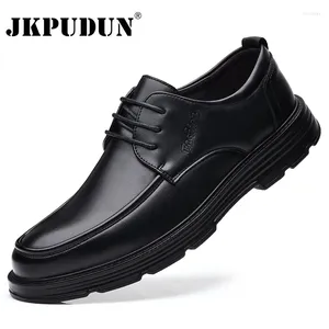 Casual Shoes Black Platform Men klär Oxfords Office Business for Daily Work Lace-Up Men's Formal