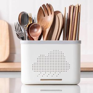 Küchenspeicher Utensilhalter Arbeitsplatte Besteck Caddy Fork Löffel Chemsfabrik Organizer mit Entwässerung für Zuhause