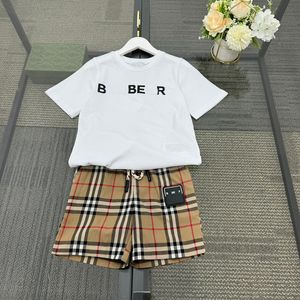 Short sleeved pure cotton T-shirt 2024 childrens set T-shirt boys and girls summer sports shirt fashionable summer clothing high-quality clothing CAD24042403