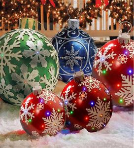 Party Decoration 60cm Christmas Balls Tree Decorations Gift Xmas New Year Hristmas för hemma utomhus PVC Uppblåsbara leksaker XXA088721226