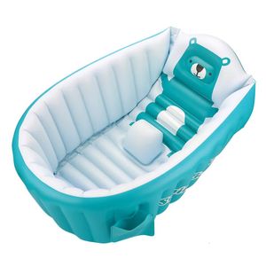 Inflatable Baby Bathtub Mini Swim Pool Infant Bathing Basin Kids Bath Seat Portable Folding Soft Bathtub Swim Accessories 240422