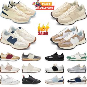 2024 Luxury New Top Balanace N 327 Shoe Sneakers Running Men Sport Black White Blue Light Camel Green Sea Salt Red Bean Milk Dark Grey Women Trainers Jogging