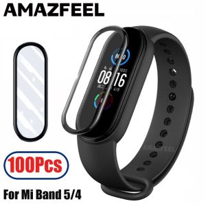 Tillbehör 100st för Mi Band 6 5 Protector Film 3D Full Cover för Xiaomi Mi Band 5 Screen Protector Film Miband 5 6 Protective Film