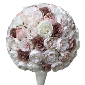 Fiori decorativi matrimoni seta artificiale rosa decorazione centrotavola da tavolo 2/3 palla di fiori rotonda 50 cm tongfeng rosso