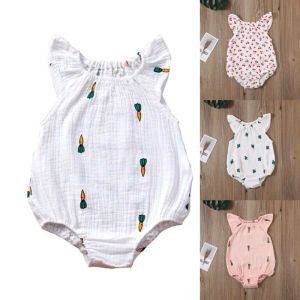 Endelar 2020 Baby Summer Clothing Toddler Kids Baby Girls Floral Jumpsuit Playsuit Bodysuit Cotton Linen Shorts kläder