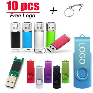 Drives 10pcs/Lot Pen Drive Бесплатный логотип лазера 8 ГБ 4 ГБ 2 ГБ 1 ГБ USB Flash Drive 16 ГБ флэш -диск 128 МБ 256 МБ 512 МБ.