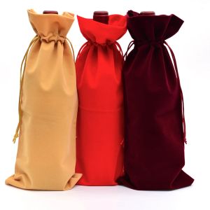 Bolsas de vinho Vinho Veet Sacos de garrafa de garrafa de champanhe Capas de garrafas de champanhe Bolsas de embalagem veet de embalagem 16cmx36cm (6 