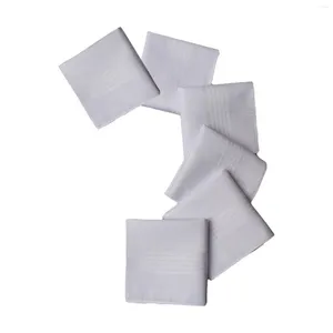 Bow Ties 6x czysty biały chusteczka Ustaw solidny kolor Hankis Crafts Prezent na balumen garnitur urodziny