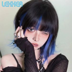 Wigs Lekker Wear zum Highlight Blue Short Leter